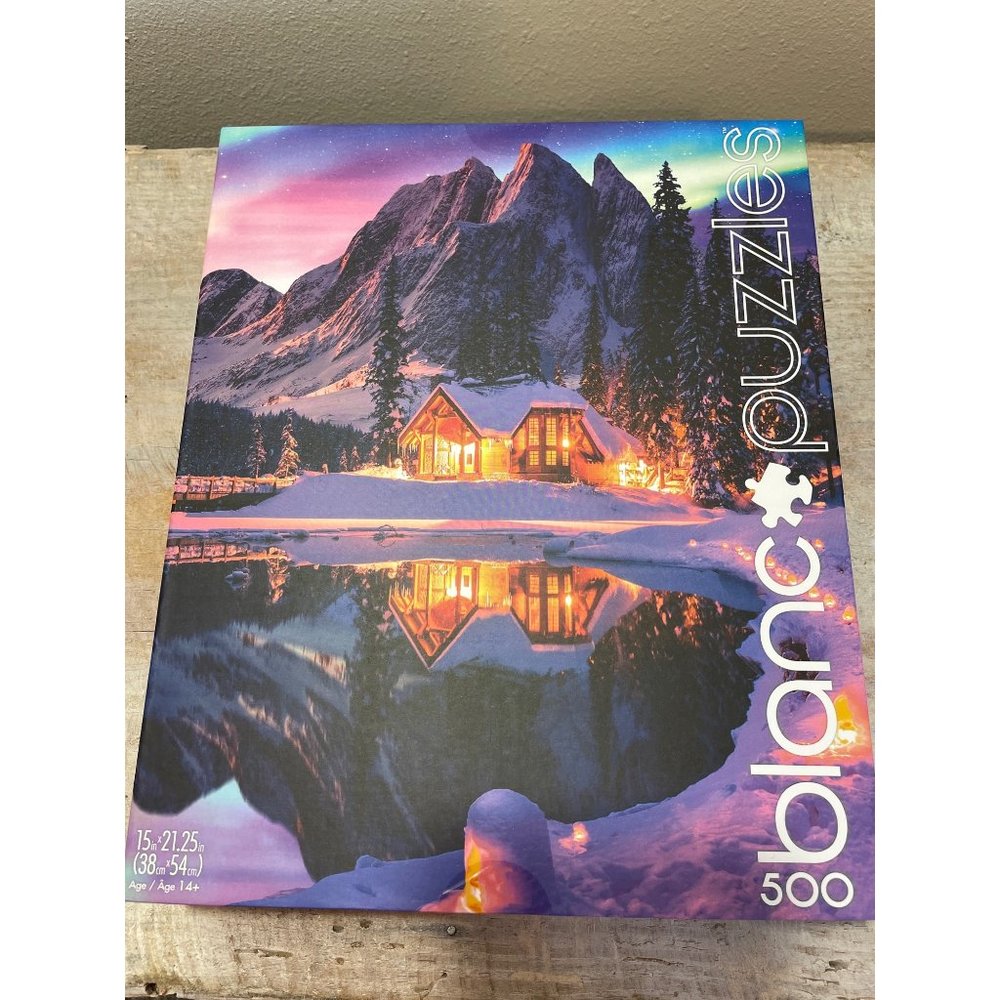 Blanc Puzzles 500pc Jigsaw Puzzle Mountain House View Reflection ALL PIECES INCL